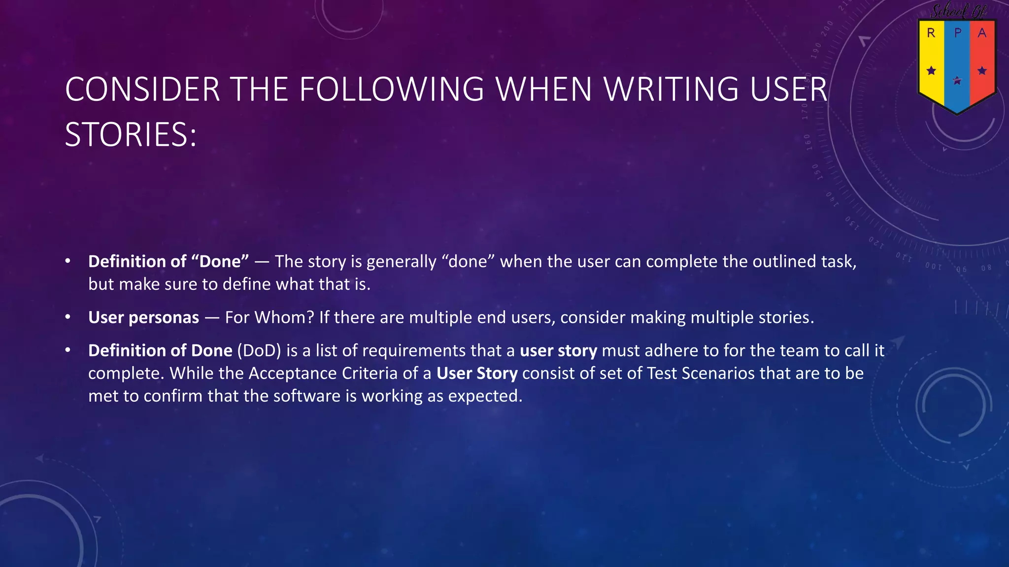 User stories explained