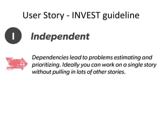 User Story - INVEST guideline

 