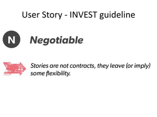 User Story - INVEST guideline

 