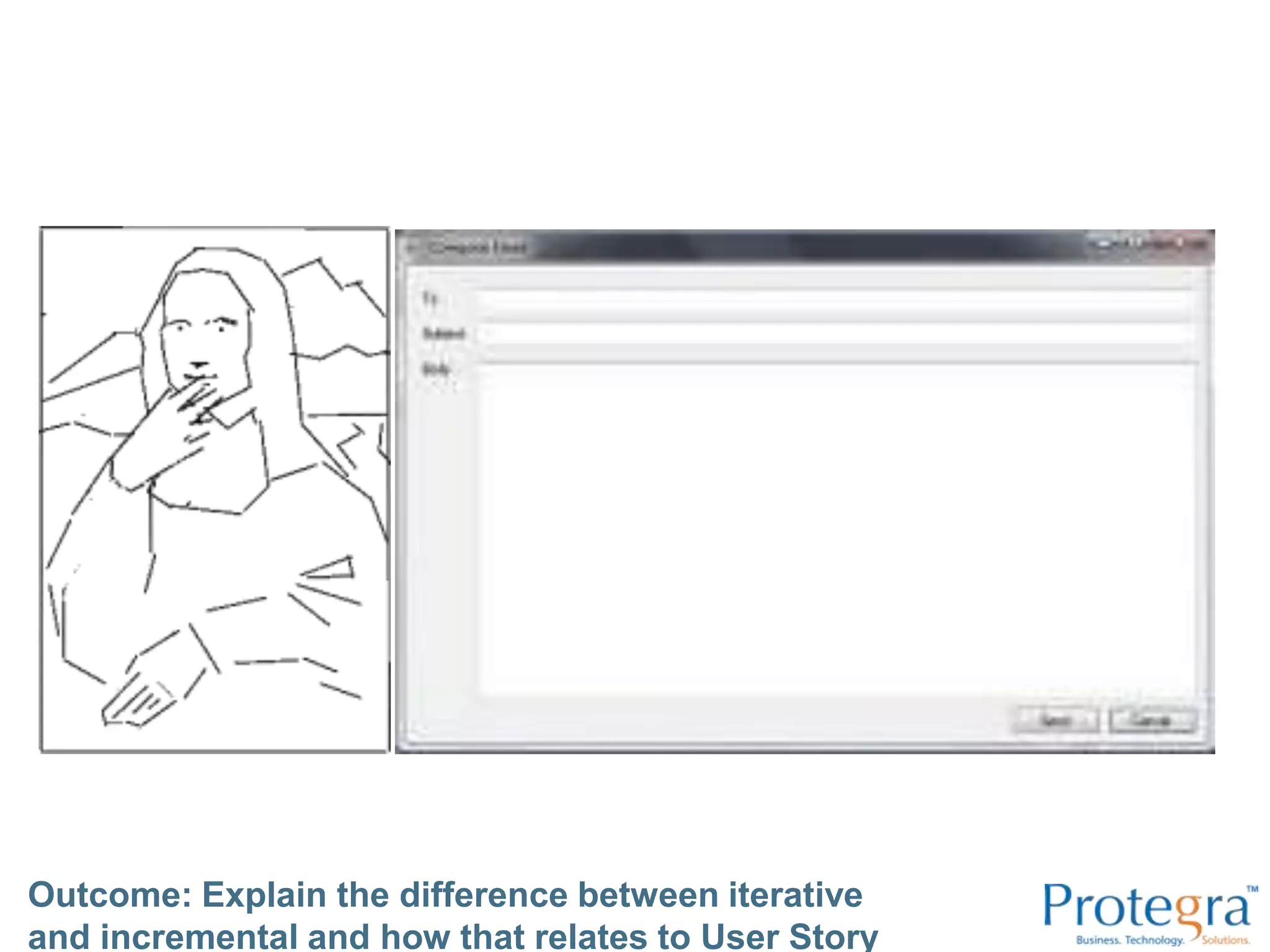 Outcome:  Describe the benefits of User Story MappingTake the Greencards and re-sort them