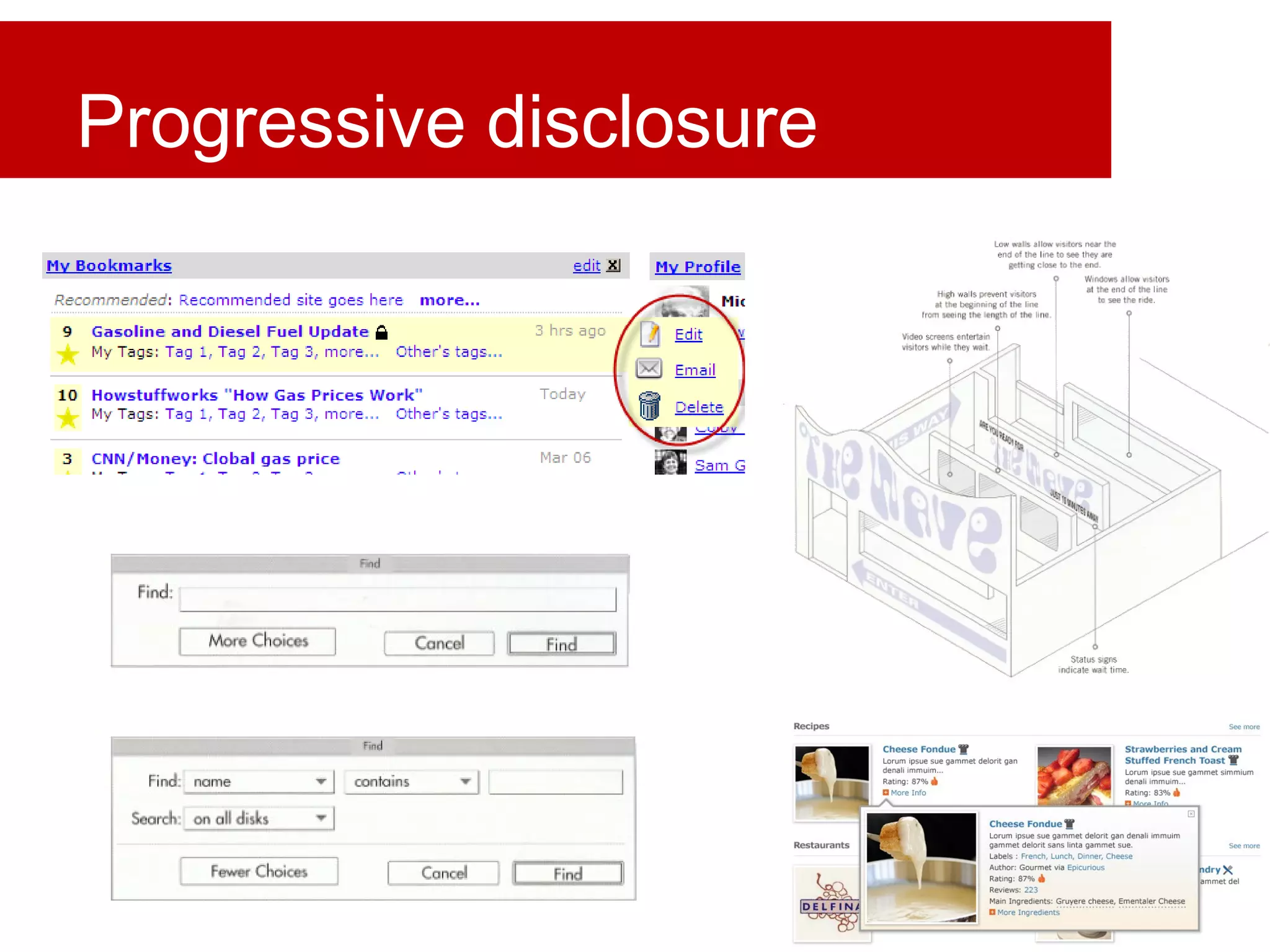 Progressive disclosure
 