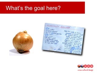 What’s the goal here?
 