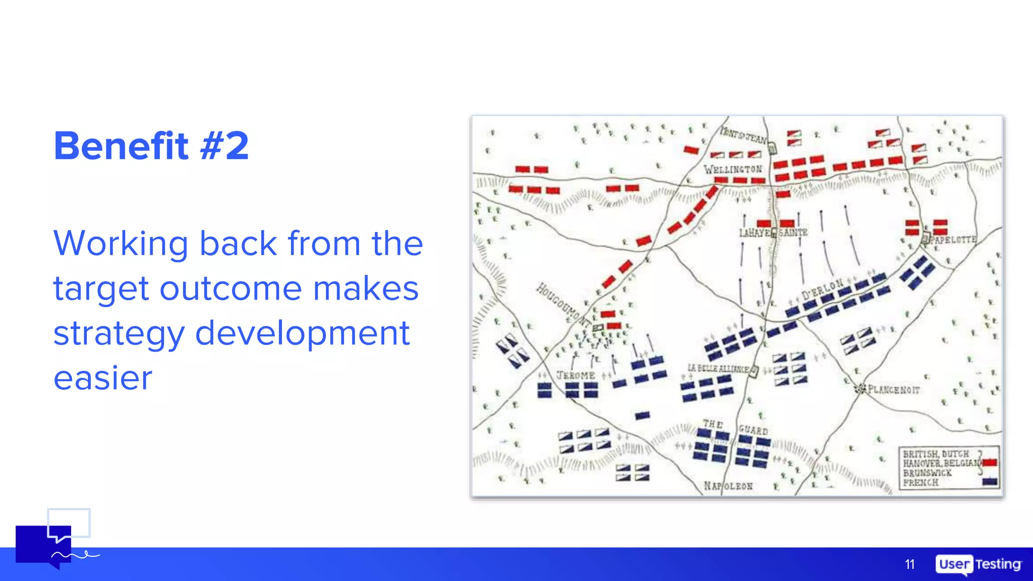Benefit #2
Working back from the
target outcome makes
strategy development
easier
11
 