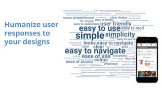 Humanize user
responses to
your designs
 