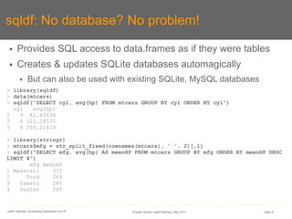 Accessing Databases from R | PDF