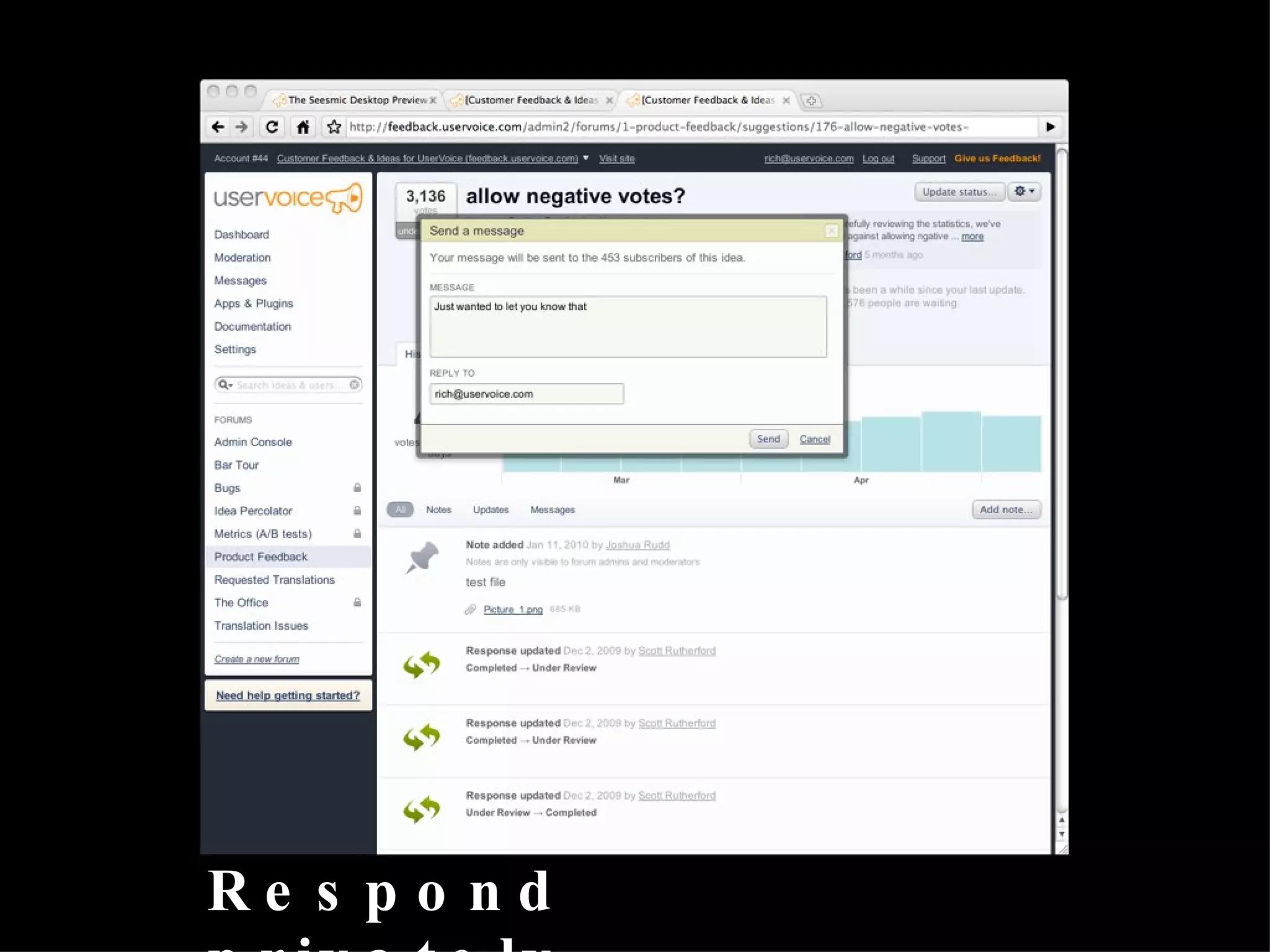 Respond privately... 