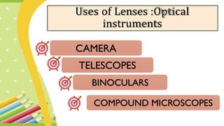 Uses of Lenses :Optical
instruments
 