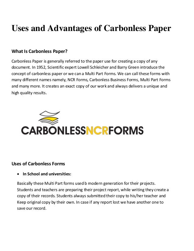Uses and advantages_of_carbonless_paper