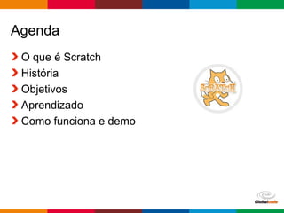 Globalcode – Open4education
Agenda
O que é Scratch
História
Objetivos
Aprendizado
Como funciona e demo
 