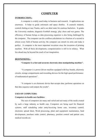 Uses of computer ln | PDF