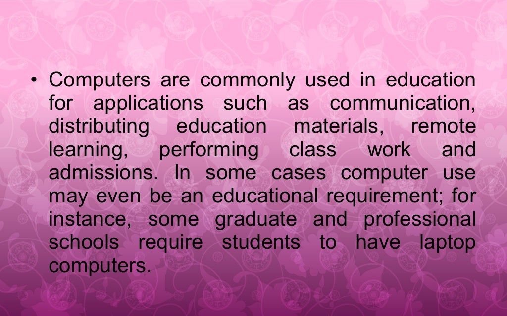 Uses of computers in education