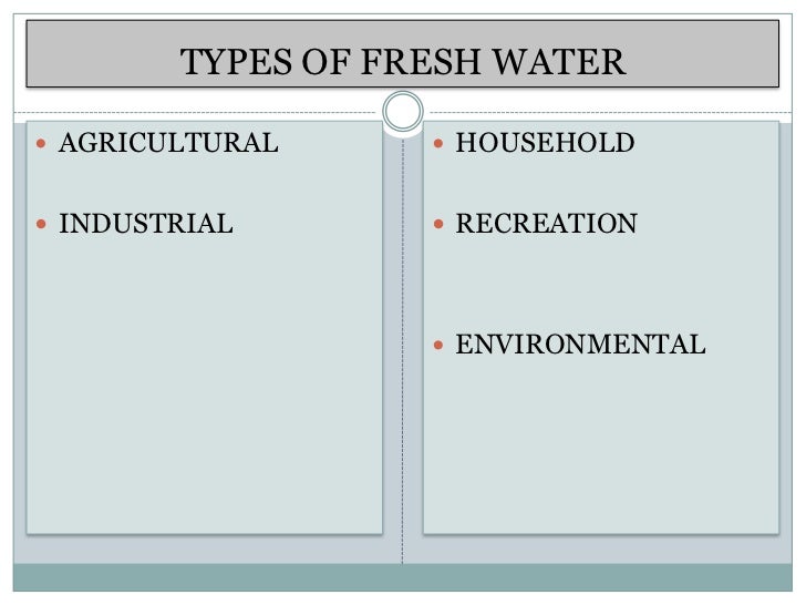 Uses of fresh water