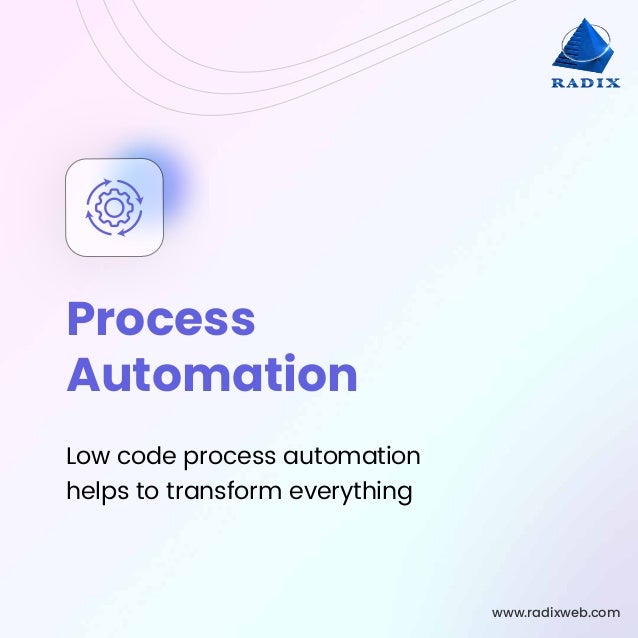 www.radixweb.com
Process
Automation
Low code process automation
helps to transform everything
 