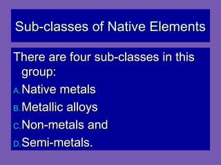 Uses of minerals native elements part-1 | PPT