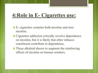 Uses of nicotine