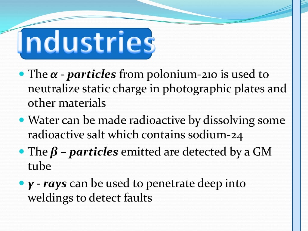 Uses of radioisotopes