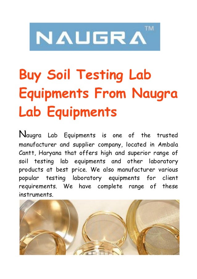 Uses of Soil Testing Lab Equipments