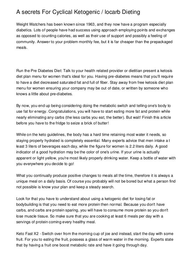 A Secrets For Cyclical Ketogenic Locarb Dieting