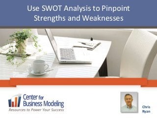 Use SWOT Analysis to Pinpoint
Strengths and Weaknesses
Chris
Ryan
 