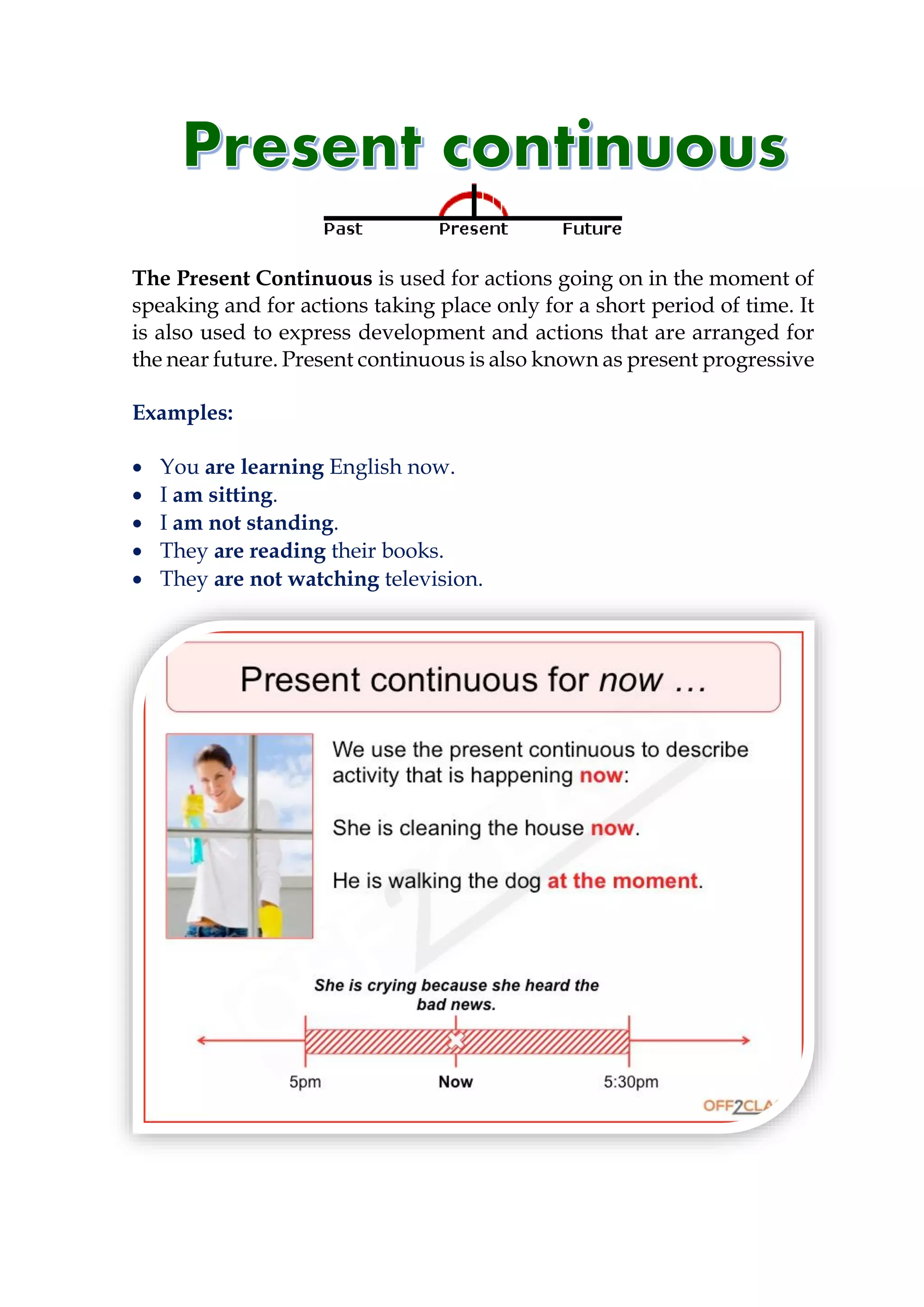 Use the present continuous | PDF