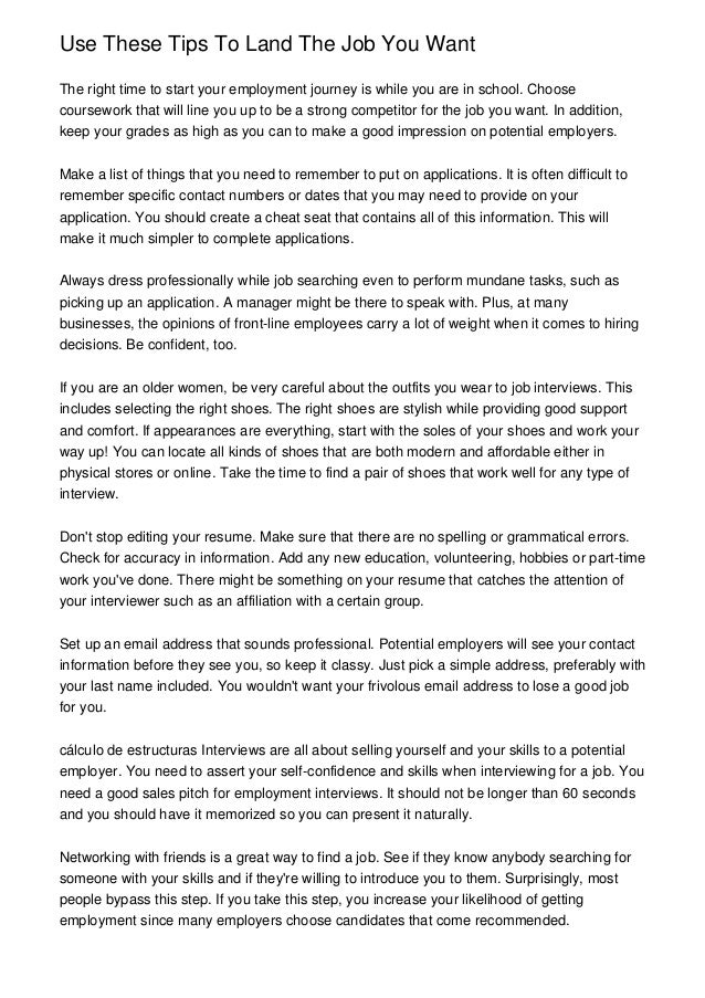 Use These Tips To Land The Job You Want