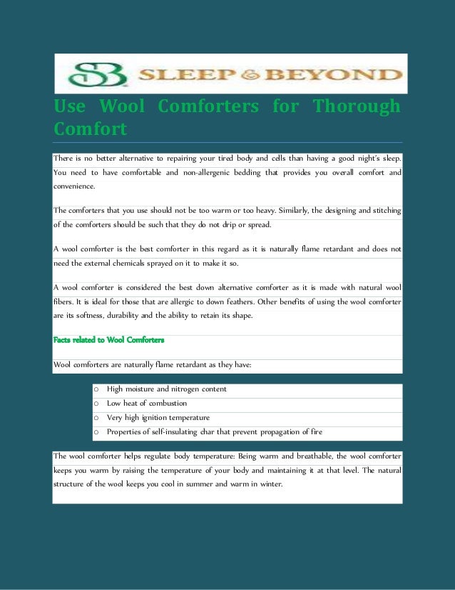 Use Wool Comforters For Thorough Comfort Converted
