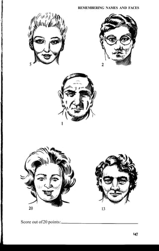 REMEMBERING NAMES AND FACES
13
Score out of20 points:.
 