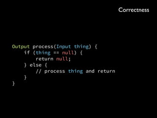 public interface SearchQuery<T> { 
/** 
* @throws DatabaseQueryException 
* if there is a connection error. 
*/ 
public Stream<T> fetch(); 
 
/** 
* @throws DatabaseQueryException 
* if there is a connection error. 
*/ 
public T fetchOne(); 
}
Correctness
 
