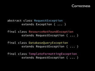 Output process(Input thing) { 
if (thing == null) { 
return null; 
} 
// process thing and return 
}
Correctness
 