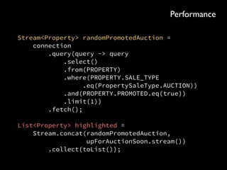 Set<City> cities = shortListByCity.keySet();
Efﬁciency
 