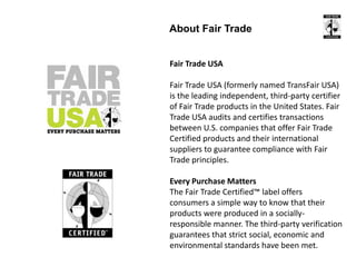 Fair Trade Market OverviewSample International BusinessesSample 100% Organizations