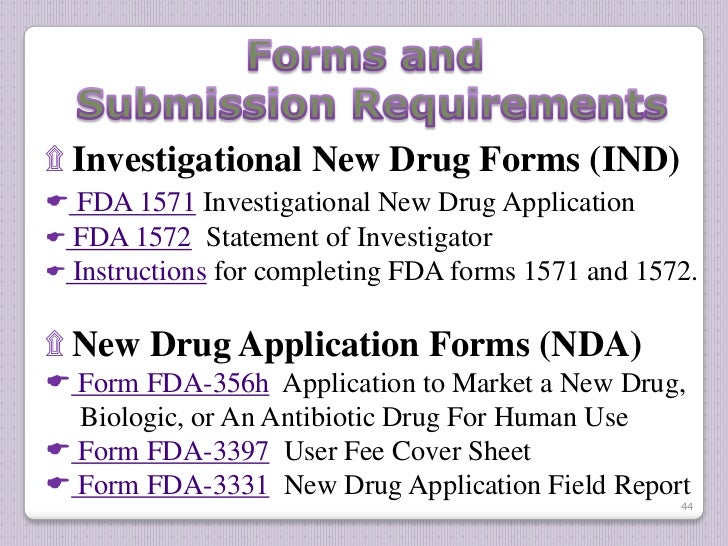 usfda form 1571