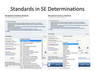 Standards in SE Determinations
 