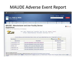 MAUDE Adverse Event Report
 