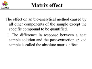 USFDA bio analytical method development and validation | PPTX