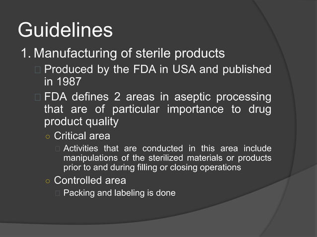 Usfda guidelines (1) | PPTX | Pharmaceutical Industry | Industries