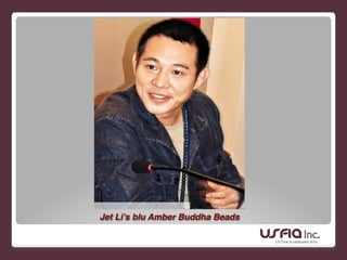 Jet Li’s blu Amber Buddha Beads
 