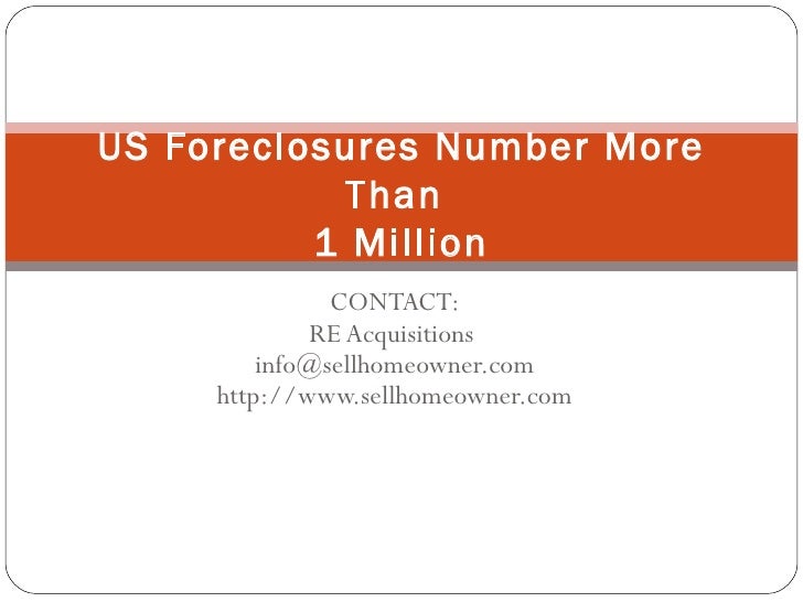 Us Foreclosures Number More Than 1 Million