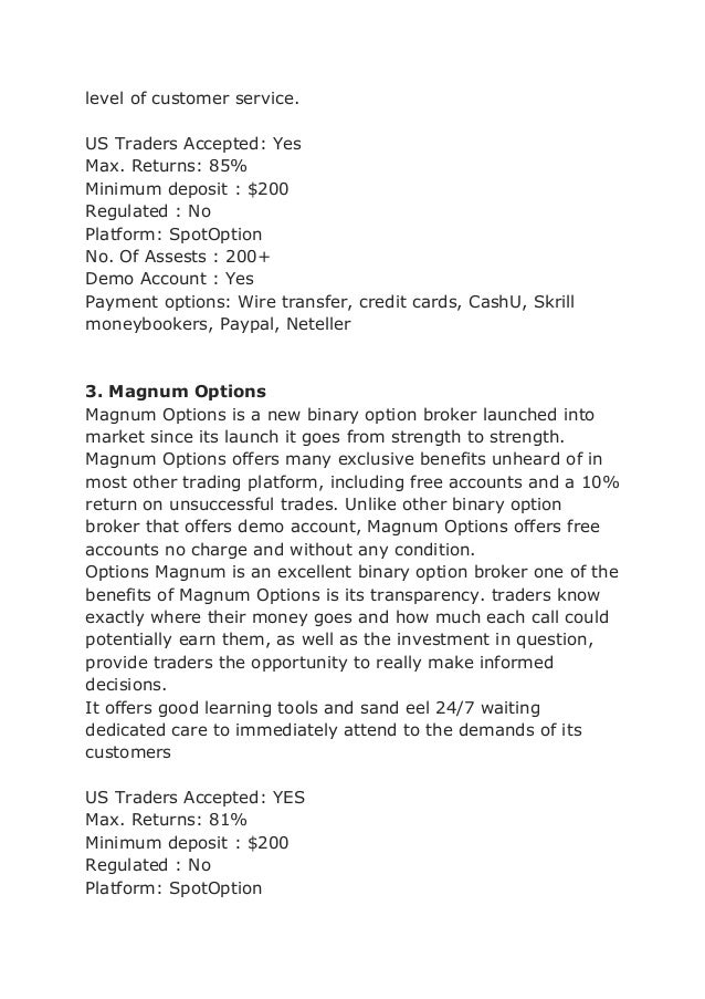 Us binary brokers