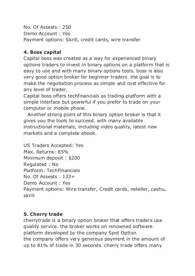 Us binary brokers