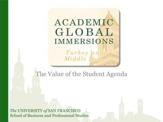 The Value of the Student Agenda 