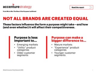 From Me to We: The Rise of the Purpose-Led Brand
NOT ALL BRANDS ARE CREATED EQUAL
6Global Consumer Pulse Research 2018
Pur...