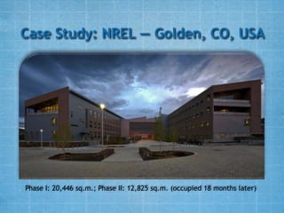 Case Study: NREL — Golden, CO, USA




Phase I: 20,446 sq.m.; Phase II: 12,825 sq.m. (occupied 18 months later)
 