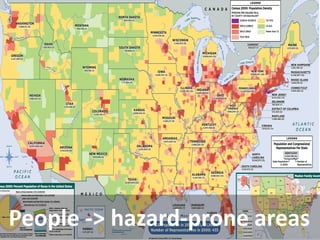People -> hazard-prone areas  
