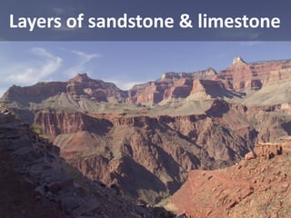 Layers of sandstone & limestone  
