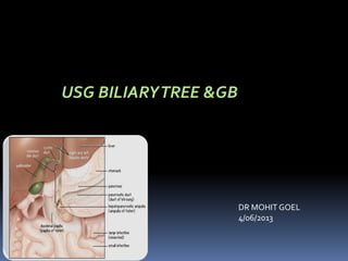 USG BILIARYTREE &GB
DR MOHIT GOEL
4/06/2013
 