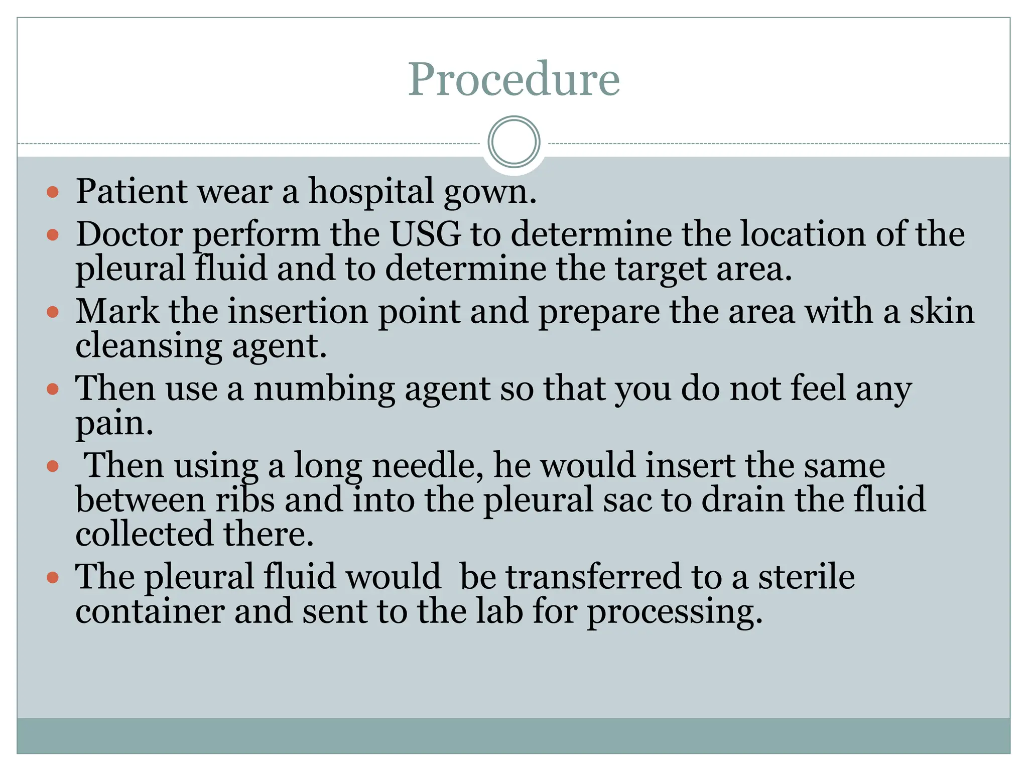 USG Guided Tapping.pptx,Lung Infection Symptom relief (if pleural ...