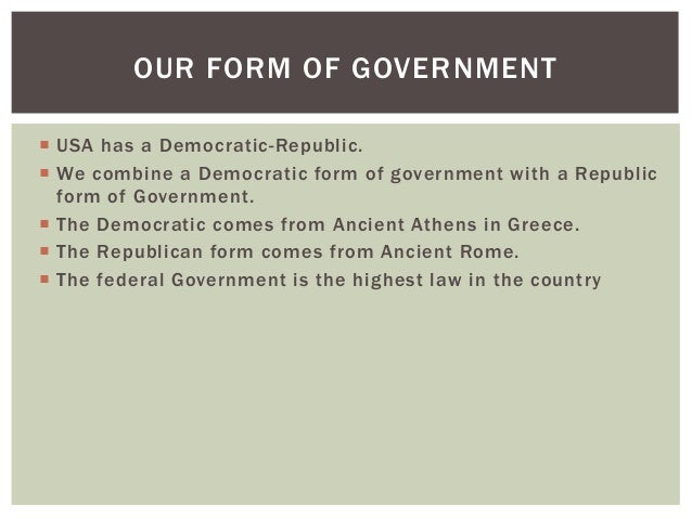 us government what form of government is the us federal government