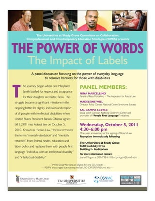 Usg the power of words 2011 flyer