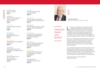 2
L
es élections municipales de mars 2014 marquent
une étape essentielle pour le Mouvement Hlm.
De nombreux exécutifs locaux ont été renouvelés,
les équipes vont naturellement évoluer. Ces évolutions,
conjuguées aux besoins de populations toujours plus
nombreuses à être confrontées aux difficultés d’accès
au logement, nous incitent à redoubler de pédagogie sur ce
que sont le logement social, sa vocation, ses compétences.
Nous avons impérativement besoin des maires et de leurs
équipes pour construire des logements Hlm, accélérer
la mise à disposition de terrains, élaborer et réaliser
ensemble les projets qui répondront aux besoins des
habitants de vos communes, de vos intercommunalités,
de vos métropoles.
Or le montage opérationnel d’un projet de logement social
apparaît souvent complexe et lourd. C’est pourquoi nous
avons élaboré ce guide, à destination des élus. Organisé
autour de 12 questions-clés, il est la manifestation concrète
et opérationnelle de la volonté du Mouvement Hlm de
rendre le logement social plus lisible et plus compréhensible.
Le Mouvement Hlm est votre partenaire.
Avançons ensemble.
Jean-Louis Dumont,
Président de l’Union sociale pour l’habitat
Hlm : 12 questions que se posent les maires • 3
Construire
l’avenir
avec
les Hlm ! 
ÉDITO
SOMMAIRE
Les Hlm, un atout
pour les territoires
page 4
QUESTION 1
Comment les Hlm peuvent-ils
renforcer l’attractivité
de ma commune ?
page 6
QUESTION 2
Comment anticiper les besoins
en Hlm ?
page 8
QUESTION 3
Quel type de Hlm
pour quel type de besoins ?
page 10
QUESTION 4
Comment répondre aux obligations
de la loi SRU ?
page 12
QUESTION 5
Comment libérer des terrains
abordables pour le logement social ?
page 14
QUESTION 6
Comment financer les Hlm
dans un contexte
de crise économique ?
page 16
QUESTION 7
Comment les logements Hlm
sont-ils attribués ?
page 18
QUESTION 8
Comment préserver la qualité du
vivre-ensemble en Hlm dans la durée ?
page 20
QUESTION 9
Comment aider les ménages à revenus
modestes à devenir propriétaires ?
page 22
QUESTION 10
Comment les Hlm contribuent-ils
aux politiques de développement
durable des collectivités ?
page 24
QUESTION 11
Quel est le rôle des organismes Hlm
dans le renouvellement urbain
et la gestion des quartiers ?
page 26
QUESTION 12
Comment les Hlm contribuent-ils
au développement économique
des territoires ?
page 28
Le Mouvement Hlm,
une expertise à votre service
page 30
 